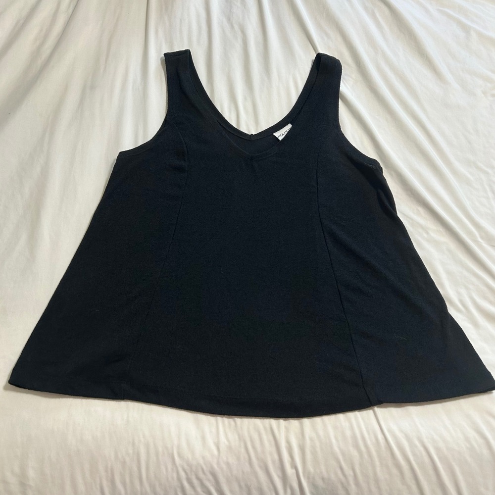Ava & Viv Womens XXL Black V-Neck Sleeveless Tank Top A-Line Seamed Blouse - Picture 2 of 7